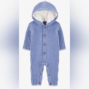 Baby B"gosh NWT Ribbed Sweater Knit Button Front Jumpsuit.